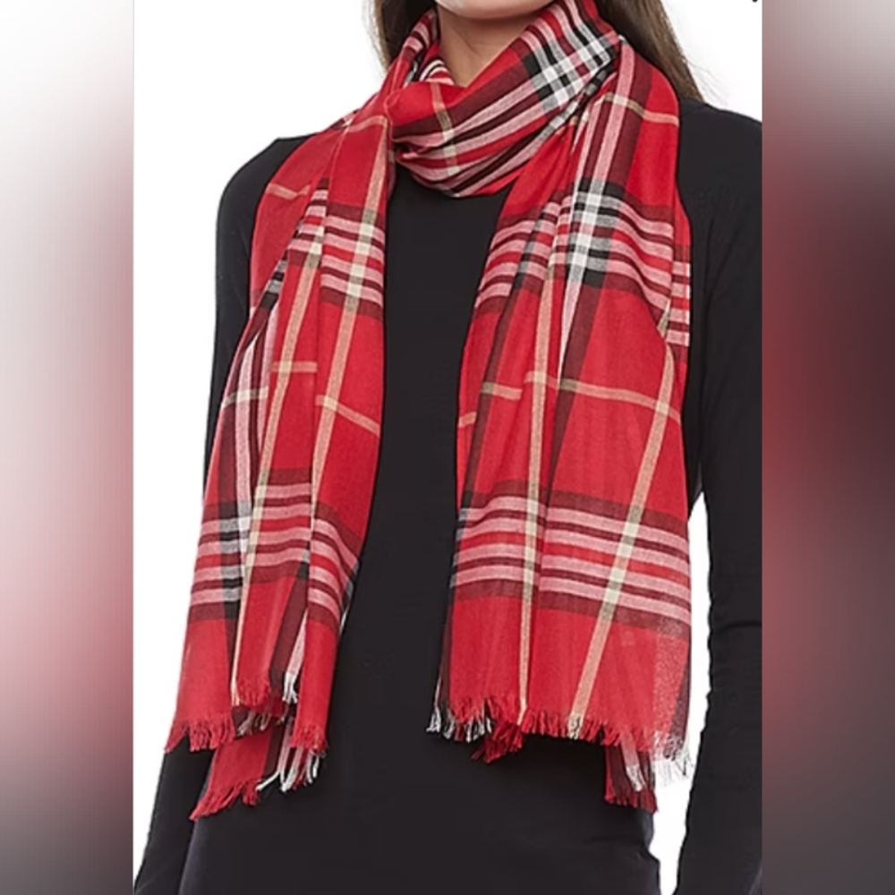 🌺Red Classic Plaid Lightweight Scarf